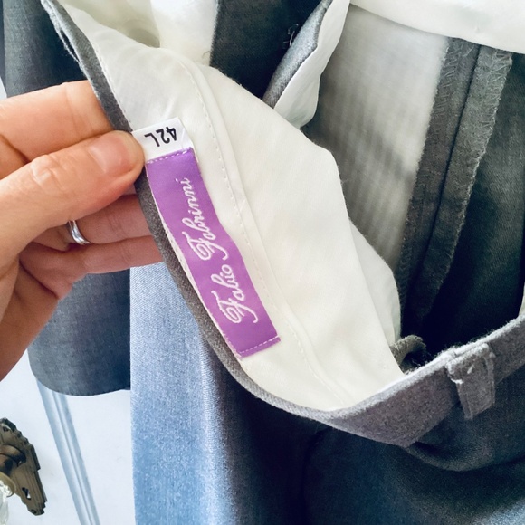 Fabio Fabrinni 3-Piece Suit Men's 42L Gray 2-Button Notch Lapel Formal Wedding - Picture 13 of 16